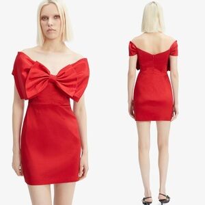 knee length dresses for ladies Jess Bow Mock Neck Mini Dress White / L
